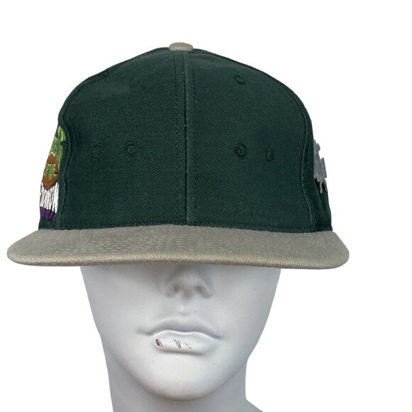 Vtg Coca Cola Monsters of the Gridiron Snapback USA Denim Green Hat Cap w Pin - Picture 3 of 14